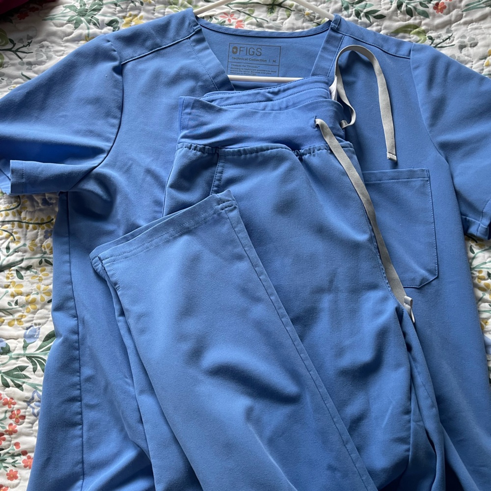 Figs Ceil Blue Scrub Set